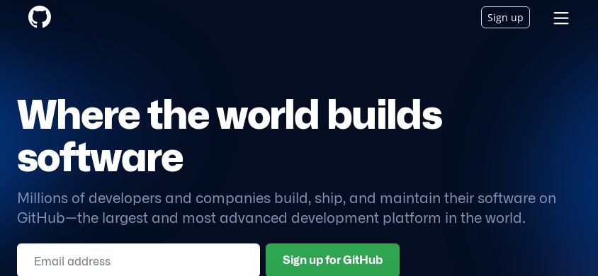 Screenshot of Github.com at 390x844, rotated