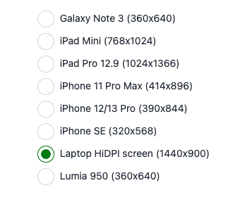 New schedule form, with device emulation set to MacBook Pro resolution.