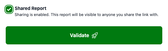 Screenshot of new report form with the Share checkbox
