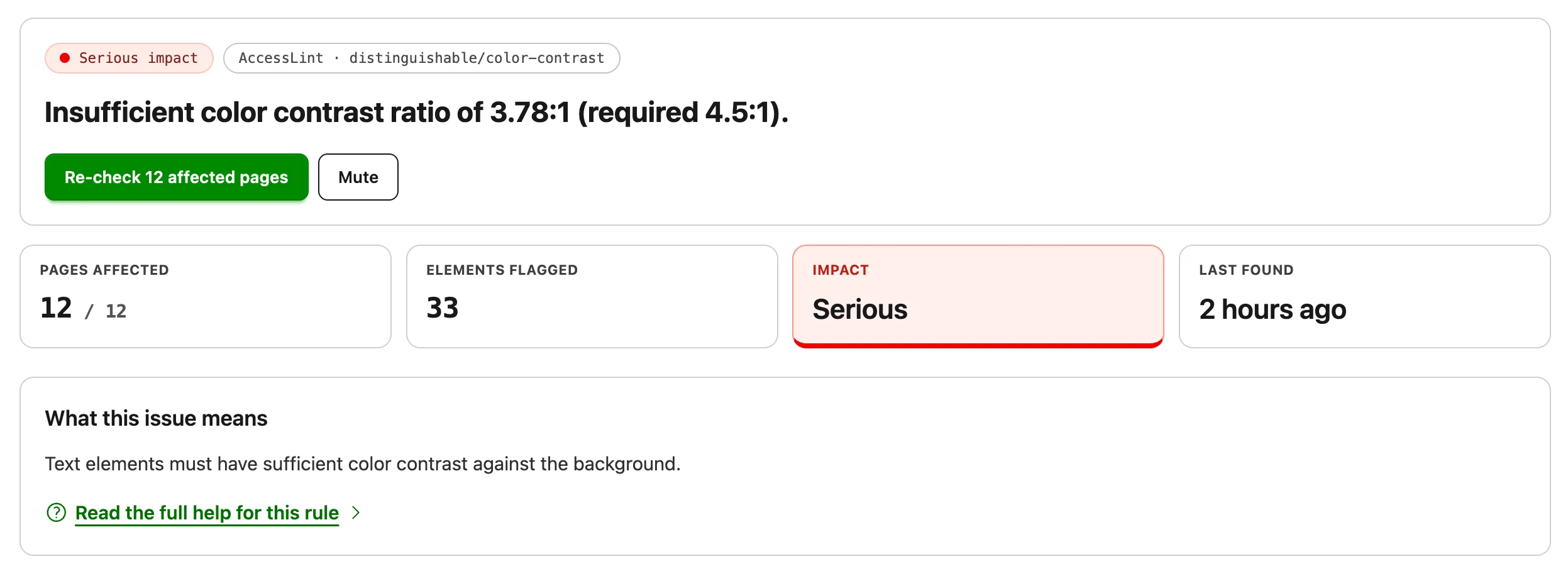 Common issue header and summary