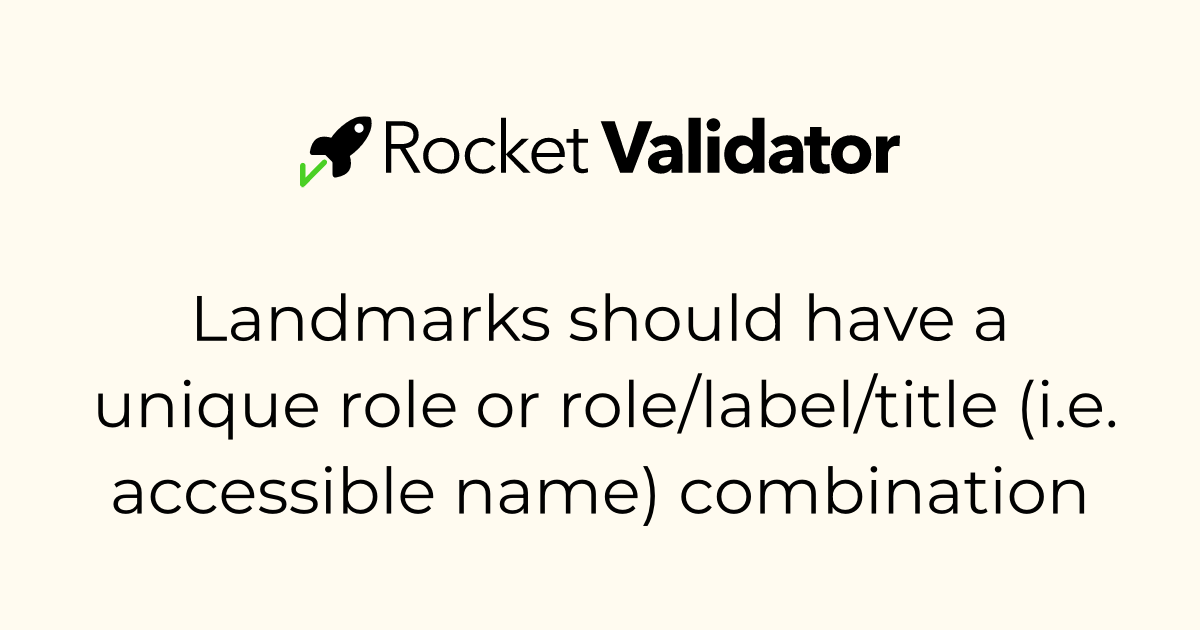 Accessibility Rule: Landmarks should have a unique role or role/label ...