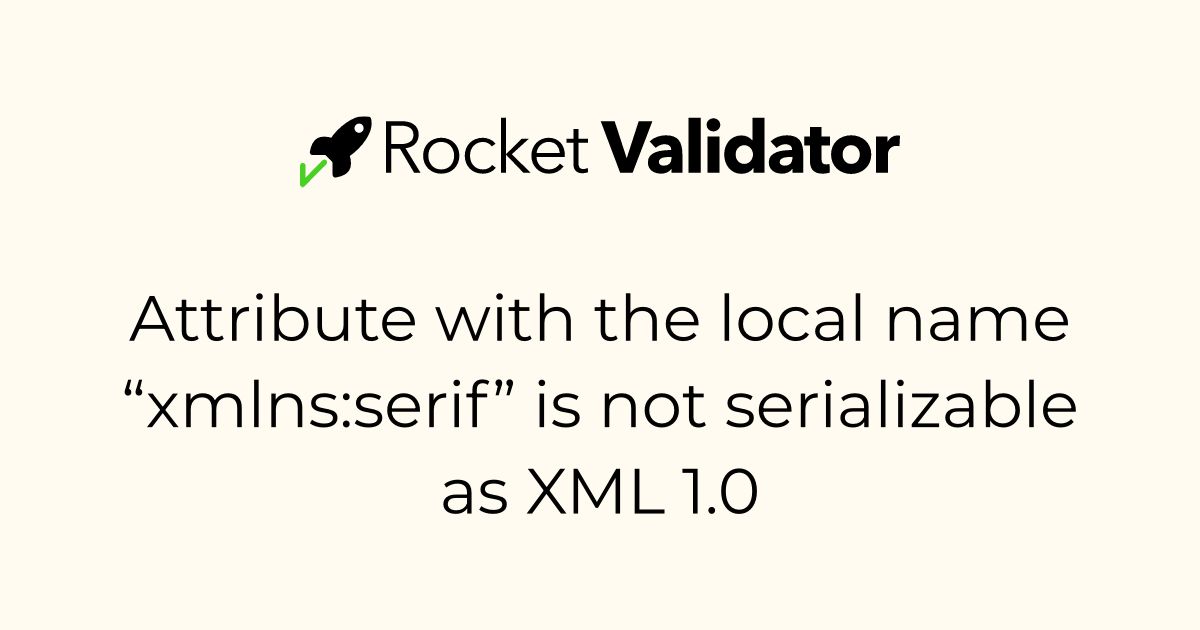 HTML check: Attribute with the local name “xmlns:serif” is not ...