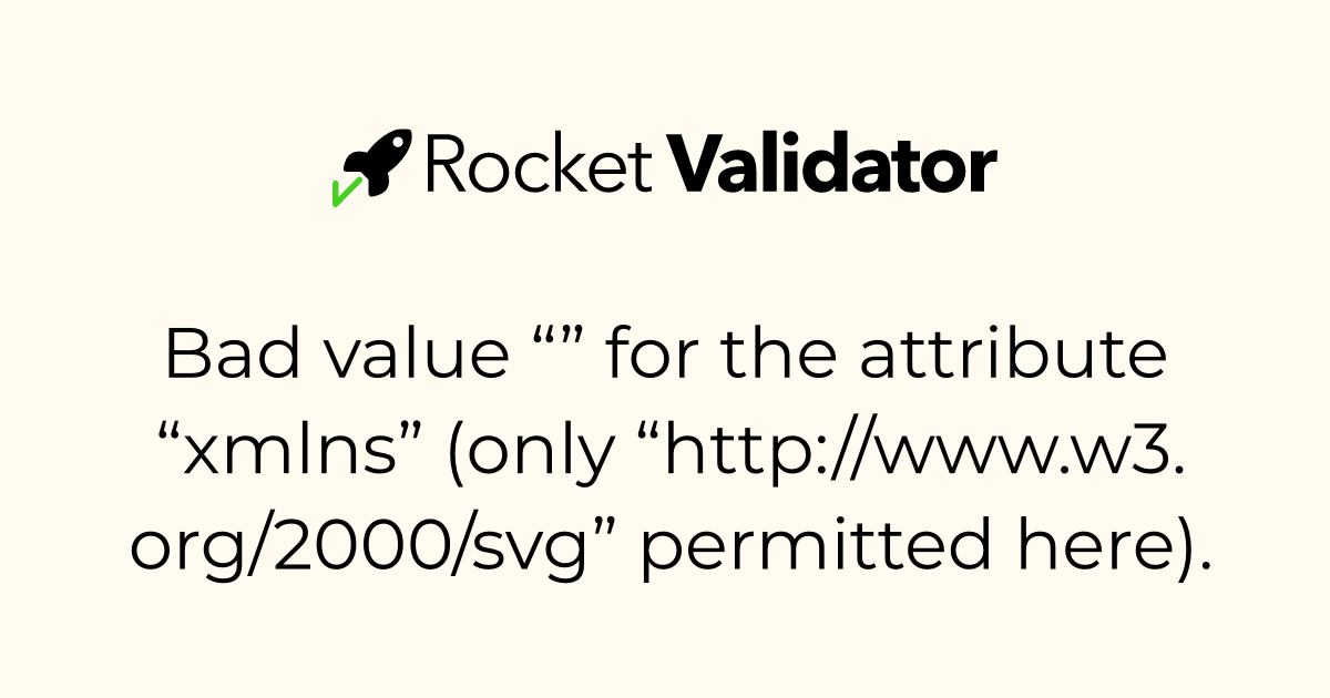 HTML check: Bad value “” for the attribute “xmlns” (only “http://www.w3 ...