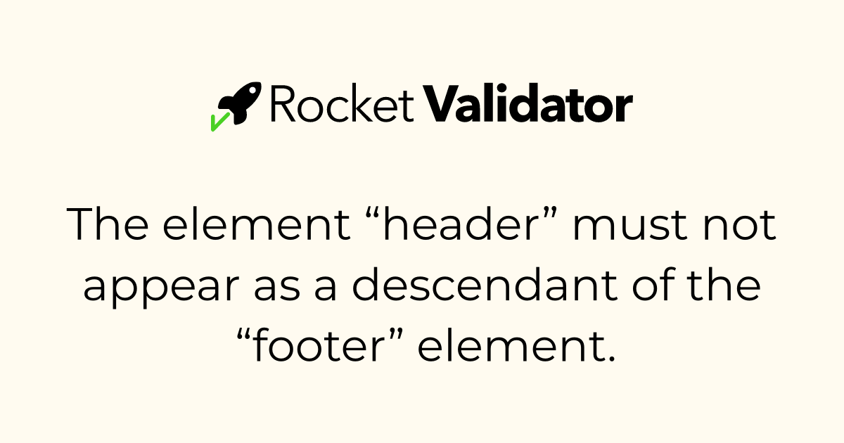 HTML check: The element “header” must not appear as a descendant of the ...